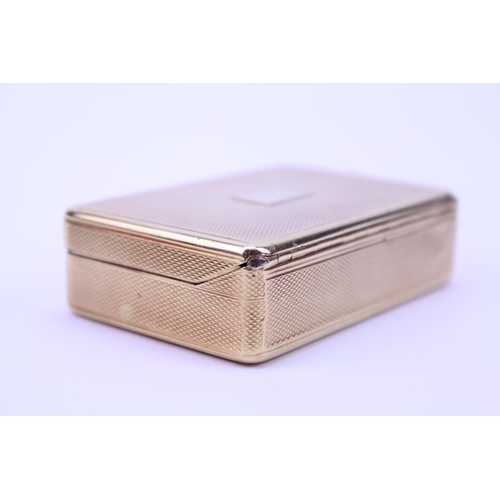 188 - A Georgian 18ct Gold snuff box, made by John Linnet 1823, Sheffield & London Hallmark. The box is en... 