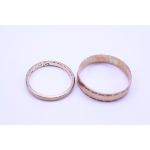 193 - Two 9ct Gold rings. Total weight approx 3.2g. Q & I approx size.