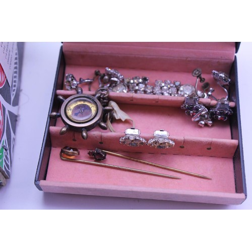 209 - A Silver Double Florin mounted as a brooch, a Pen knife, Cufflinks, etc.