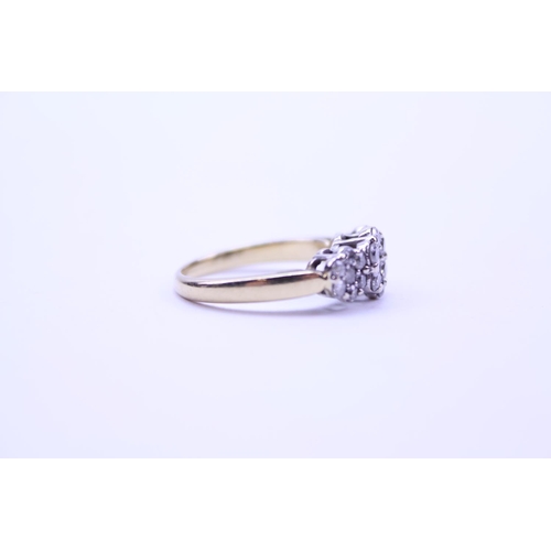 217 - A Ladies 18ct Gold & Diamond Cluster Dress Ring mounted with 21 various size diamonds Complete with ... 