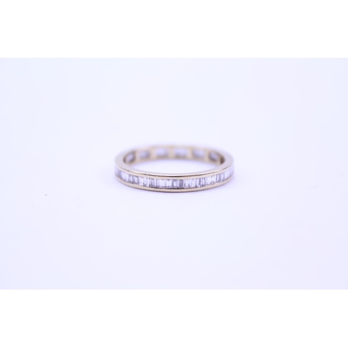 111 - A Ladies 18ct Gold Pave Set Full Eternity Ring. Size o.