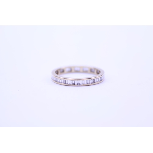 111 - A Ladies 18ct Gold Pave Set Full Eternity Ring. Size o.