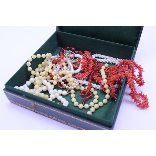 154 - A quantity of Coral and other bead necklaces.