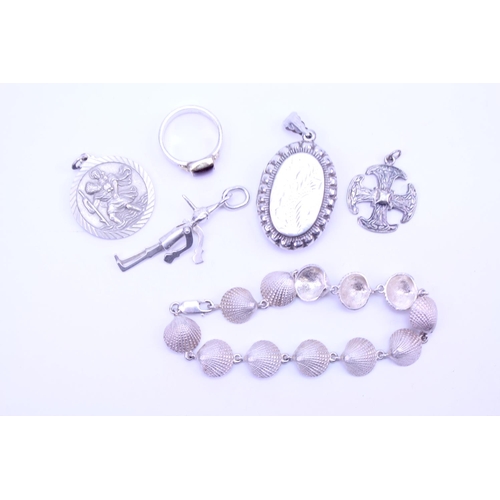 163 - A quantity of Silver jewellery to include charms, ring, etc.