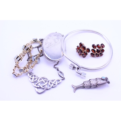 166 - A quantity of Silver jewellery to include a bracelet, charm, locket, etc.