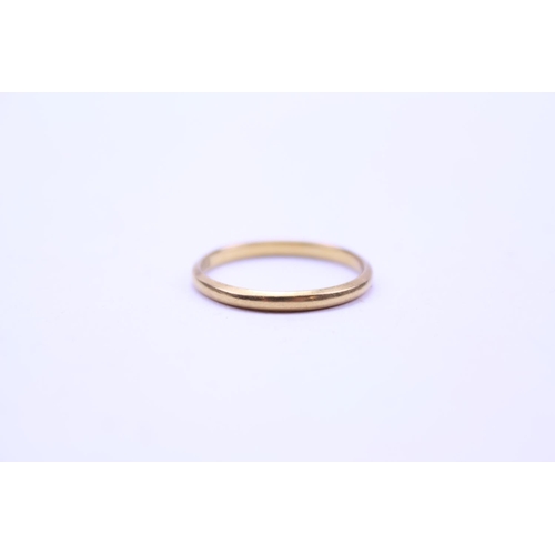 185 - A 22ct Gold Wedding Ring. Size P. Weighing: 2.5 grams.