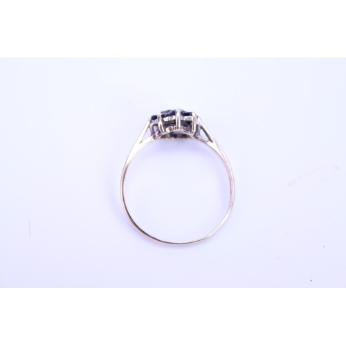 222 - A Ladies 9ct Gold Sapphire and Diamond Dress Ring. Size approx O.