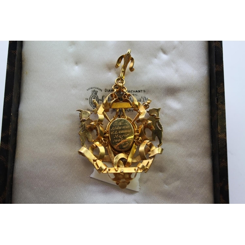 115 - A 9 carat Gold and Enamelled Mayoral Replica Pendant for Salford, Birmingham 1947, in Original Box. ... 