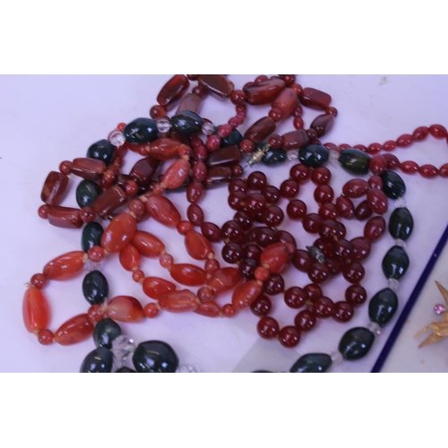 90 - Agate & Jasper Beed Necklaces along with other Jewellery.