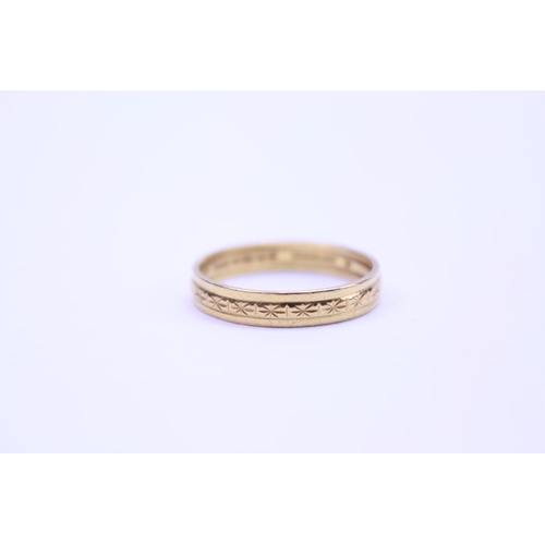 97 - A 22ct Gold wedding band. Total weight approx 3.4 grams. Size R.