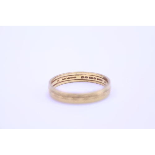 97 - A 22ct Gold wedding band. Total weight approx 3.4 grams. Size R.