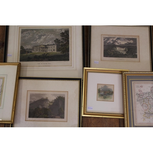 705 - 4 x Etchings along with Two Maps of Berkshire, All Framed & Glazed.