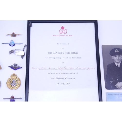 376 - An interesting collection of personal items collected by Chief Petty officer Maurice Leslie Hudson, ... 