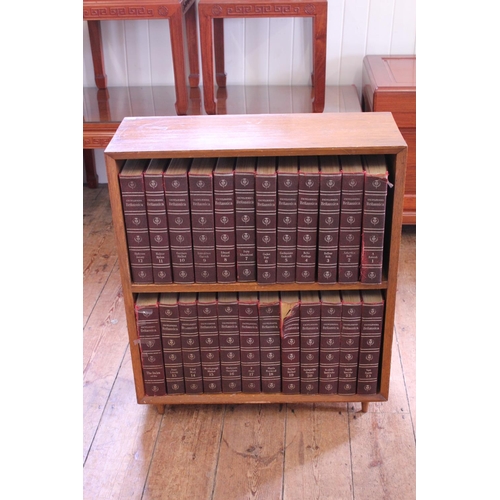 317 - A Small Bookcase containing 24 x Books of The Encyclopaedia of Britannica. 1-23 Plus Index.