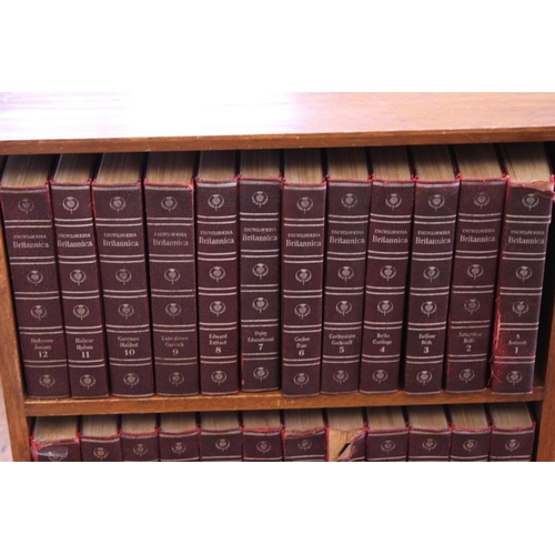 317 - A Small Bookcase containing 24 x Books of The Encyclopaedia of Britannica. 1-23 Plus Index.