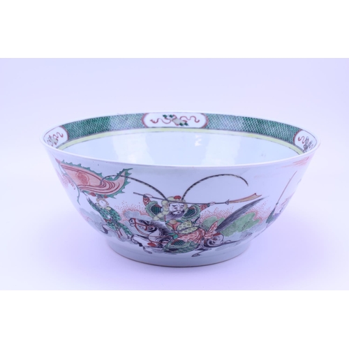 893 - A Large 19th Century Chinese Famille Vert Bowl in Pale Green. Measuring: 39cms across x 16cms high.