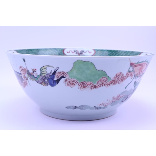 893 - A Large 19th Century Chinese Famille Vert Bowl in Pale Green. Measuring: 39cms across x 16cms high.