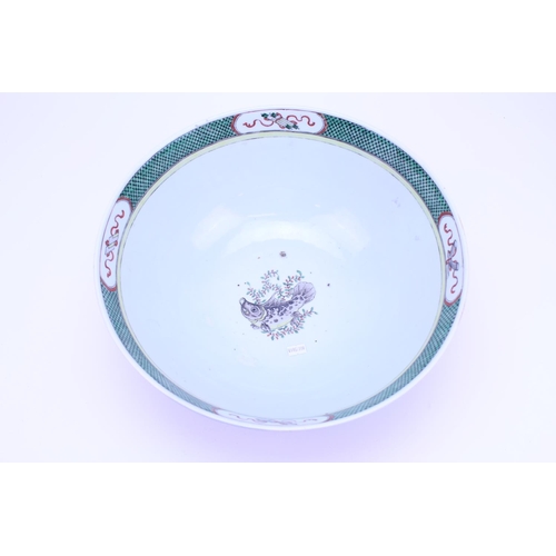 893 - A Large 19th Century Chinese Famille Vert Bowl in Pale Green. Measuring: 39cms across x 16cms high.