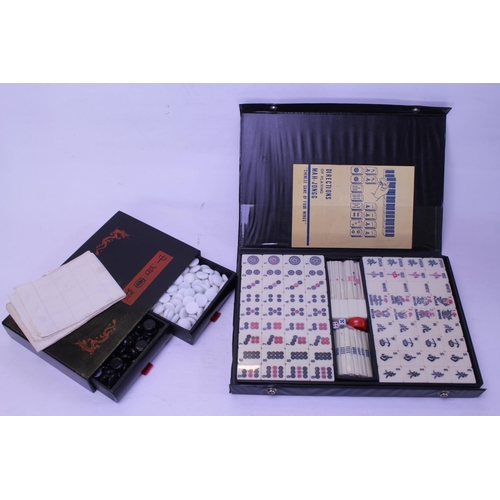 901 - A Mah-Jong Set in Original Case & a Go Set containing Black & White Counters.