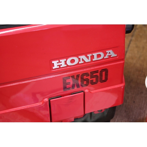 718 - A Honda EX650 Generator in Excellent Working Condition Complete with Booklet & Original Purchase inv... 