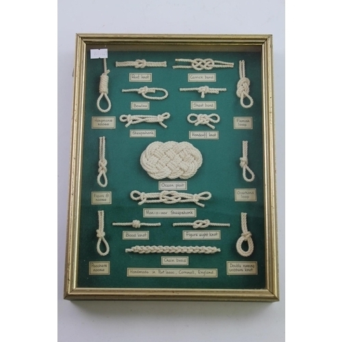 925 - A Framed Ships Knots handmade in Port Isaac, Cornwall, Framed & Glazed. Measuring: 24 cms x 31 cms.