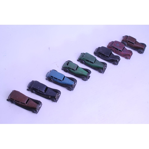 73 - A Collection of 8 x 1940s/1950s Dinky Toys to include a Vauxhall, Daimler, Triumph, along with Five ... 