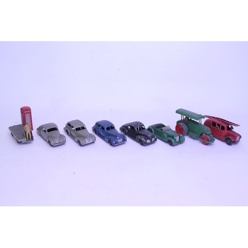 74 - A Collection of 9 x 1940s/1950s Dinky Toys to include a Lincoln, Studebaker, Oldsmobile, Fire Engine... 