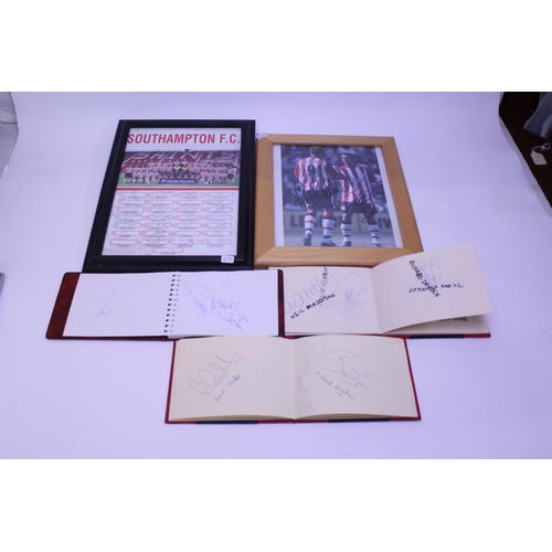 553 - A Southampton Football Club to include 2 x Framed Photos, one signed by the squad (2001-2002) along ... 