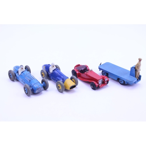 67 - 4 x 1940s/1950s Dinky Models to include No: 230 Talbot Lago, 234 Ferrari, Jaguar SS100 & a 14a B.E.V... 