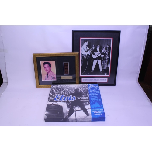 526 - 2 x Framed Original Elvis Presley Pictures along with a Boxed Set of Records 