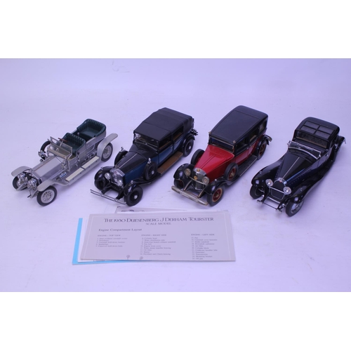 138 - A Collection of 4 x Franklin Mint Models to include a Bugatti Royale, 1929 Rolls Royce Phantom I, 19... 