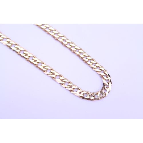 214 - A 9ct Gold Curb Link Chain. 46cms Long. Weighing: 8.6 grams.