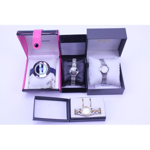 312 - 4 x Boxed Ladies Wristwatches to include a Rotary, Roseglen, Anaii & one other.