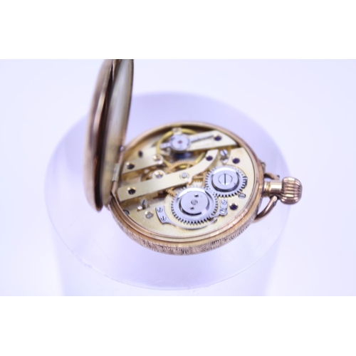 328 - A Small 18ct Gold Pocket Watch with an 18ct Gold Bi-Metal Albert Chain & a 1900 