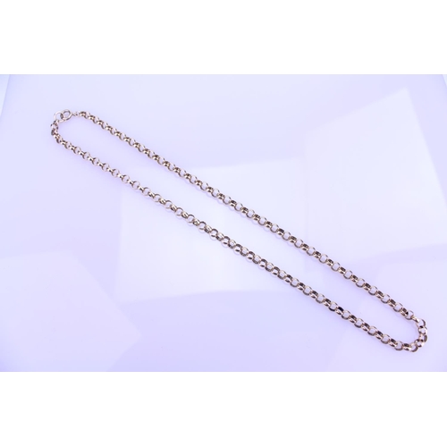 259 - A 9ct Gold hoop link chain. Approximate length 51cm. Total weight approximately 20.7g.