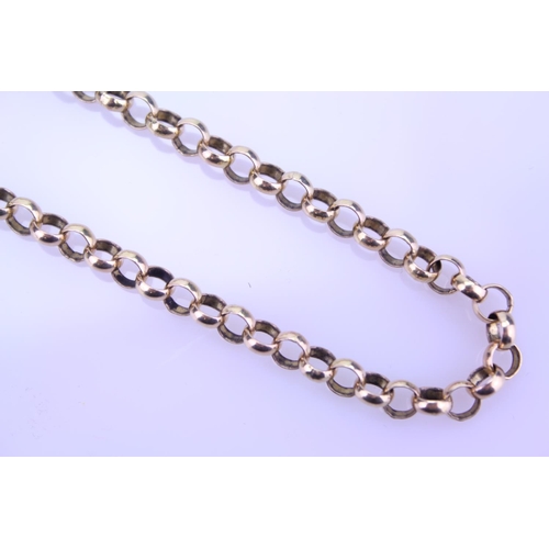 259 - A 9ct Gold hoop link chain. Approximate length 51cm. Total weight approximately 20.7g.