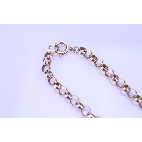 259 - A 9ct Gold hoop link chain. Approximate length 51cm. Total weight approximately 20.7g.