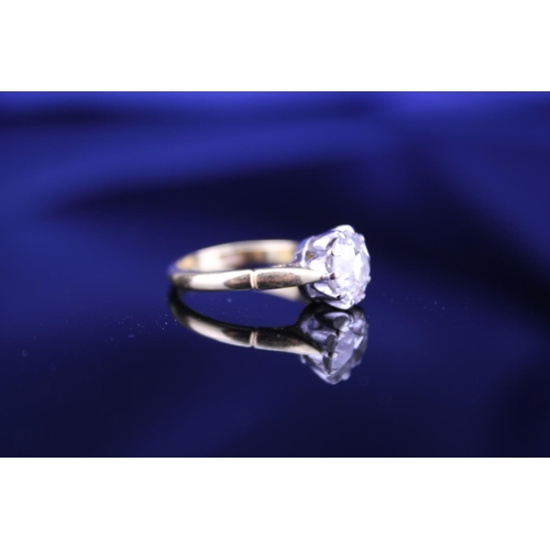 243 - A Victorian Diamond cushion shaped Ring set in 18ct platinum, Diamond approximately 1.2ct, Ring size... 