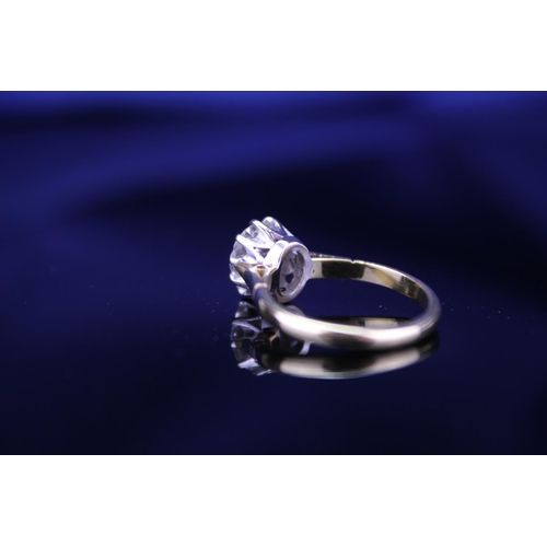 243 - A Victorian Diamond cushion shaped Ring set in 18ct platinum, Diamond approximately 1.2ct, Ring size... 