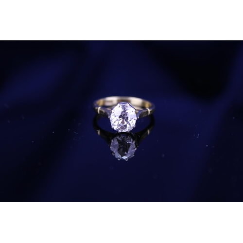 243 - A Victorian Diamond cushion shaped Ring set in 18ct platinum, Diamond approximately 1.2ct, Ring size... 