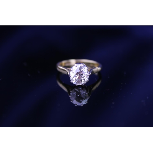 243 - A Victorian Diamond cushion shaped Ring set in 18ct platinum, Diamond approximately 1.2ct, Ring size... 