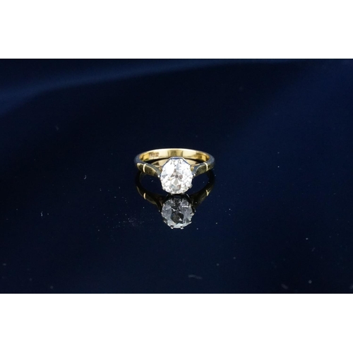 243 - A Victorian Diamond cushion shaped Ring set in 18ct platinum, Diamond approximately 1.2ct, Ring size... 