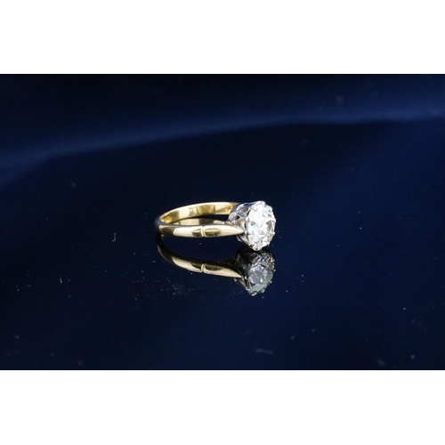 243 - A Victorian Diamond cushion shaped Ring set in 18ct platinum, Diamond approximately 1.2ct, Ring size... 