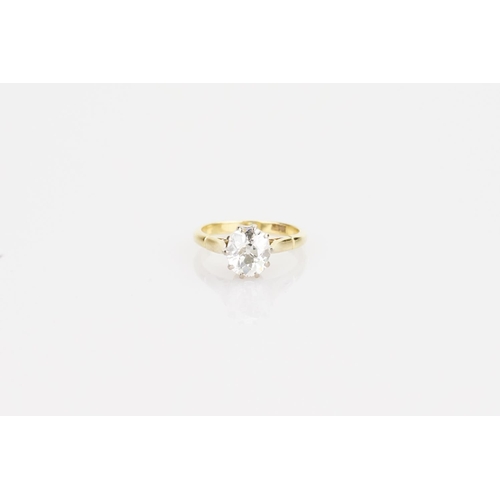 243 - A Victorian Diamond cushion shaped Ring set in 18ct platinum, Diamond approximately 1.2ct, Ring size... 