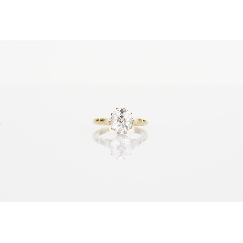 243 - A Victorian Diamond cushion shaped Ring set in 18ct platinum, Diamond approximately 1.2ct, Ring size... 