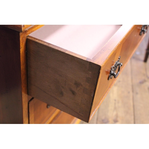 607 - A Reproduction Yew Wood Three Drawers Bedside Chest. Measuring: 51cms across x 63cms high x 37cms de... 