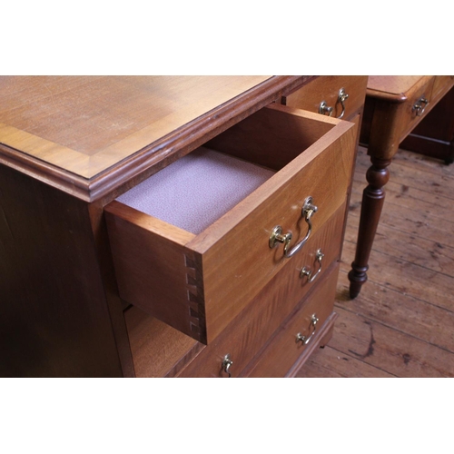 596 - A Mahogany & Cross Banded Chest of Two Short & Three Long Drawers with Brass Handles. Measuring: 76c... 