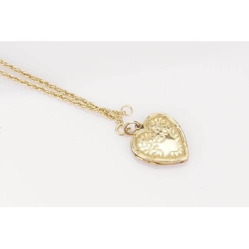 208 - A 9ct Gold Link Chain. Total weight: approx 5.6 grams along with an engraved Locket.