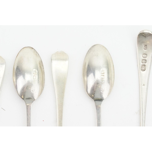 56 - Five Thread Edged Tea Spoons and Five Georgian Silver bright cut Irish engraved Tea Spoons. Total we... 