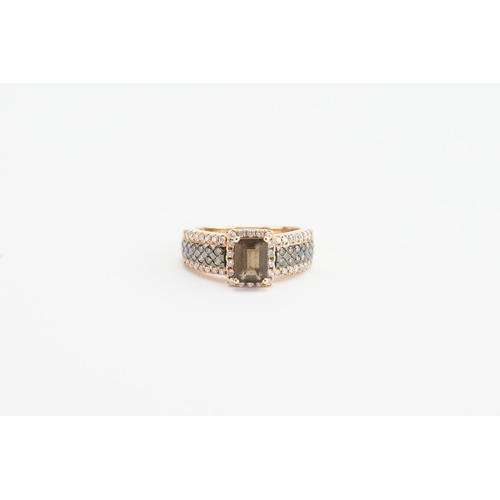 262A - Le Vian 14ct Strawberry Gold Quartz & 0.52ct Diamond Ring. Size approx M. Total weight approx 5.7g